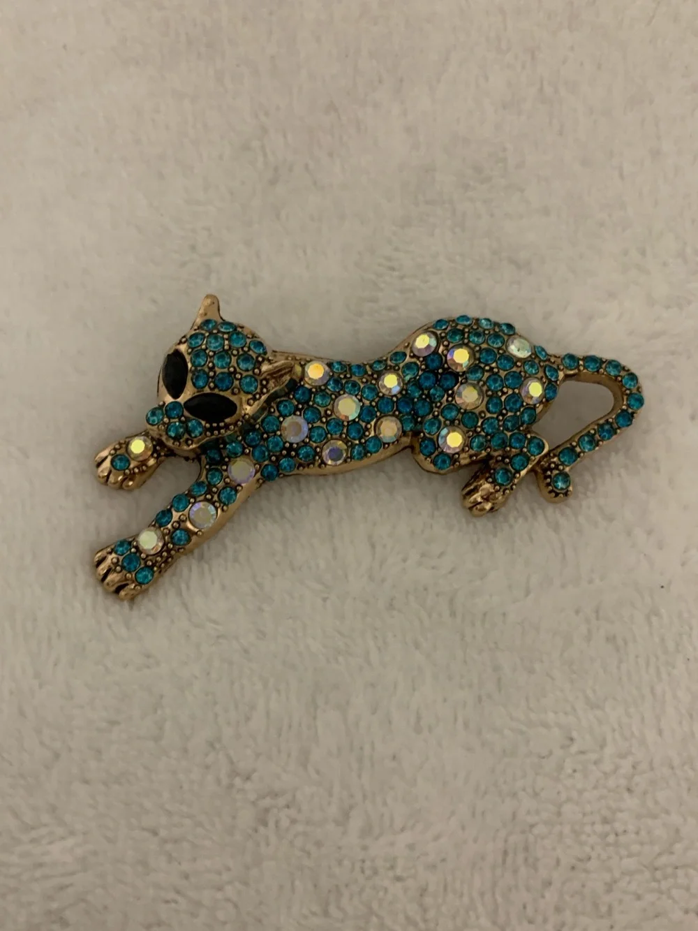 Leopard Brooch - Turquoise
